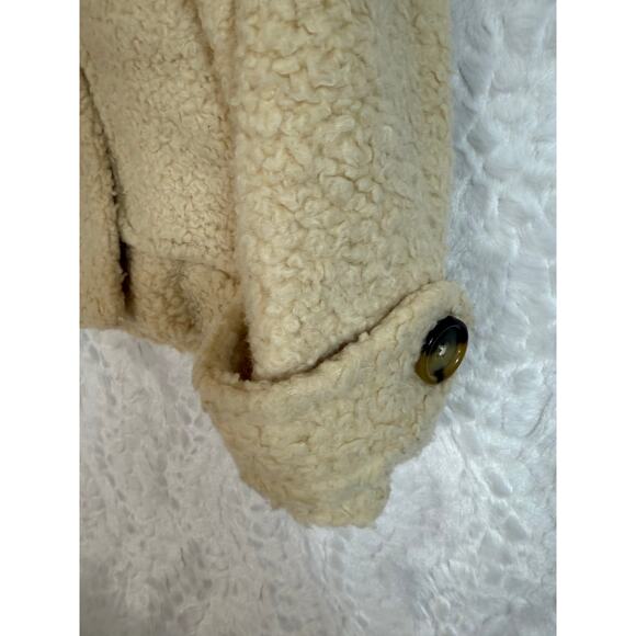 Free People Runway Popular Soft Teddy Bear Faux Fur Ivory Sherpa Coat XS/S*(see) - Picture 13 of 15